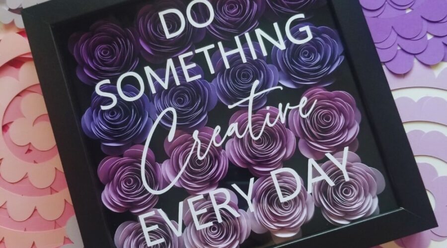 Do something creative every day frame flower shadowbox www.emjaybeedesign.com