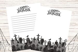 Cemetery note paper printable pages mock up www.emjaybeedesign.com