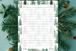 holiday trees background stationery lined paper mock up www.emjaybeedesign.com