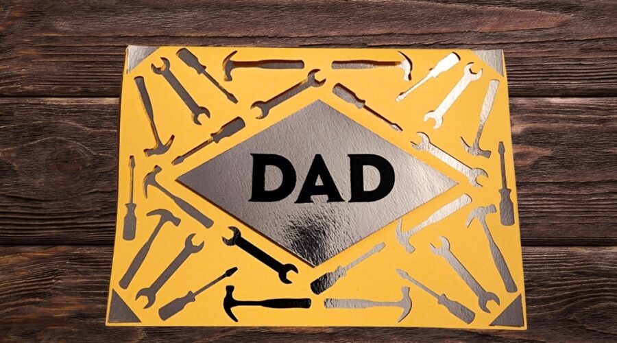 tool cutout birthday card for dad www.emjaybeedesign.com