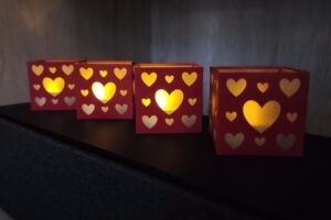 Valentine candle decor paper craft www.emjaybeedesign.com