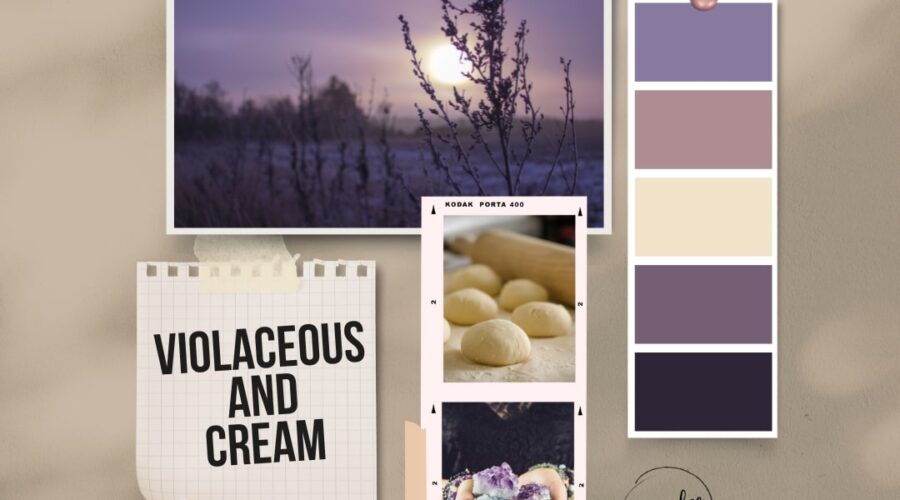 Violaceous inspiration moodboard square www.emjaybeedesign.com