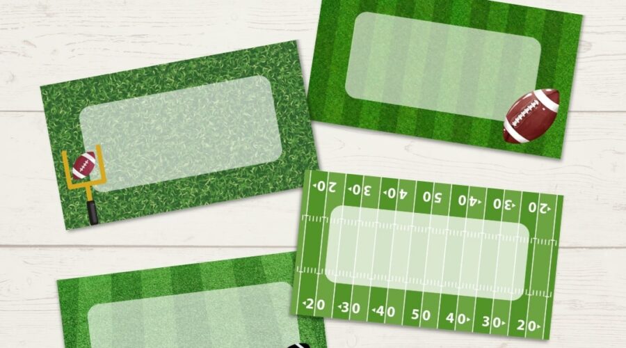 football themed table cards featured image www.emjaybeedesign.com