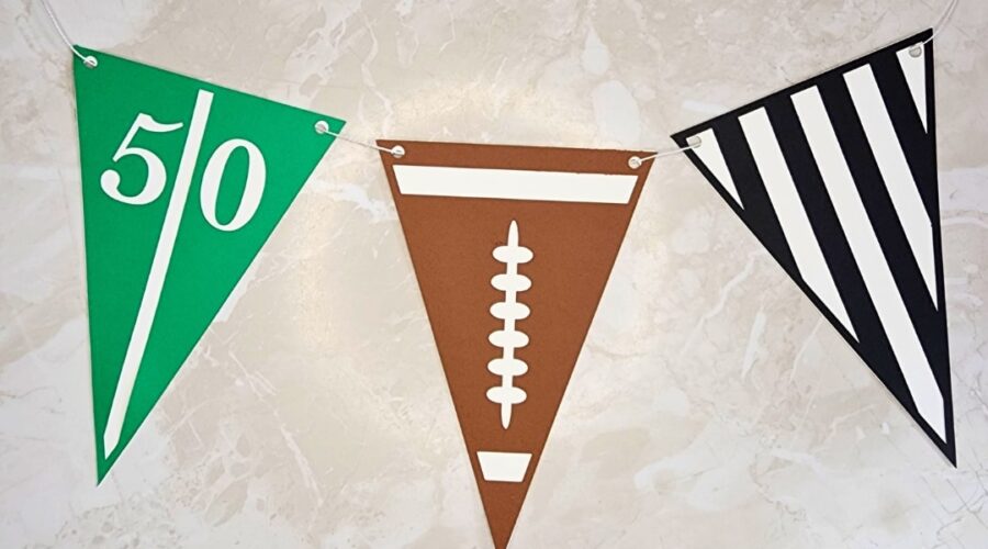 Game Day Football Banner paper craft project www.emjaybeedesign.com