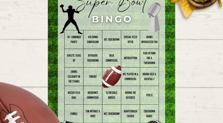 super bowl bingo card printable featured image www.emjaybeedesign.com